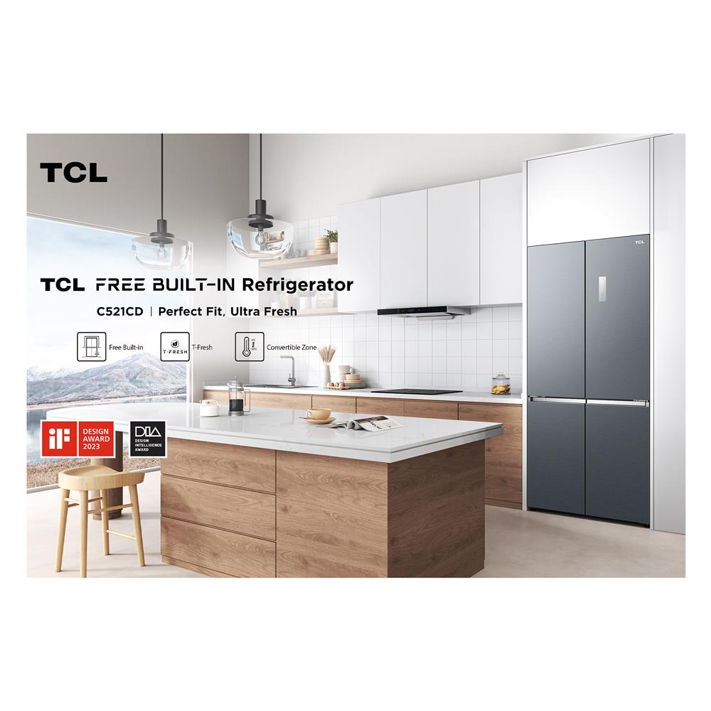 ตู้เย็น MULTI DOOR TCL RT52GCCDB 18.4 คิว กระจกดำ