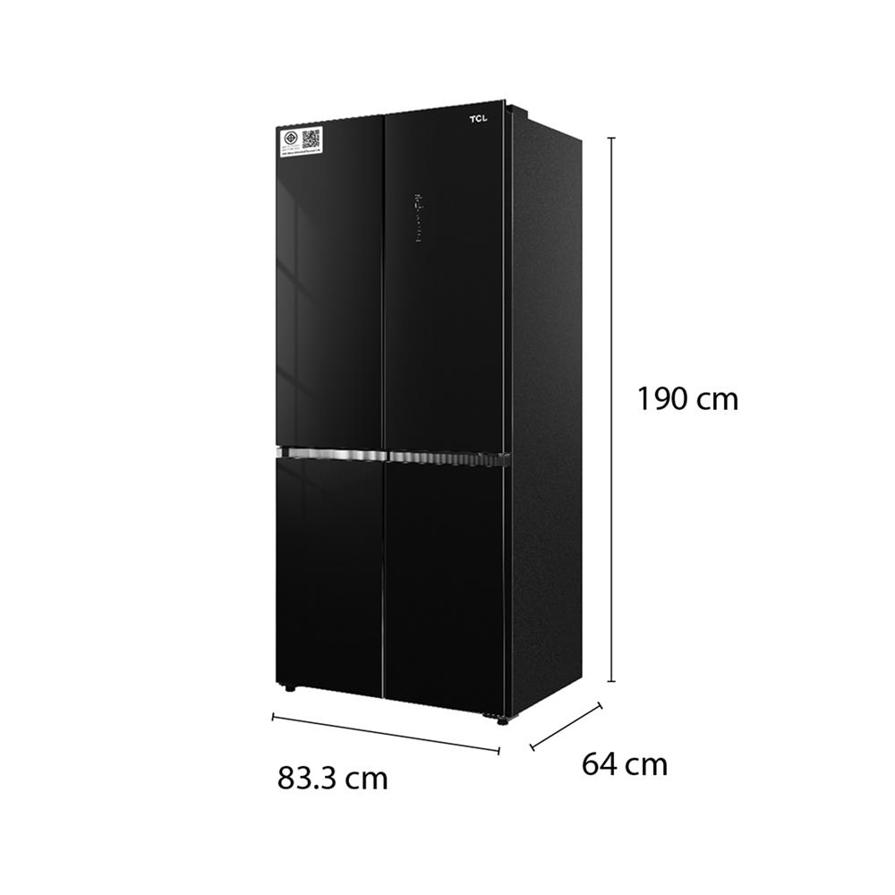 ตู้เย็น MULTI DOOR TCL RT52GCCDB 18.4 คิว กระจกดำ