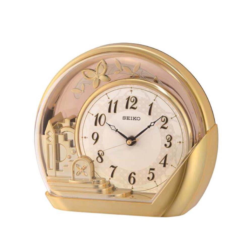 นาฬิกาตั้งโต๊ะ SEIKO CLOCKS QXN232G 7.2X8.3 นิ้ว สีทอง