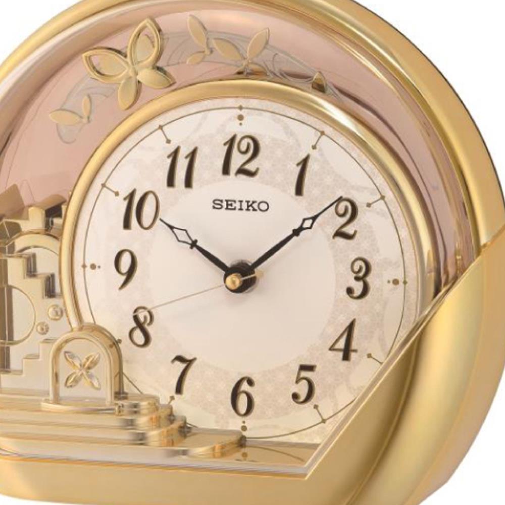 นาฬิกาตั้งโต๊ะ SEIKO CLOCKS QXN232G 7.2X8.3 นิ้ว สีทอง