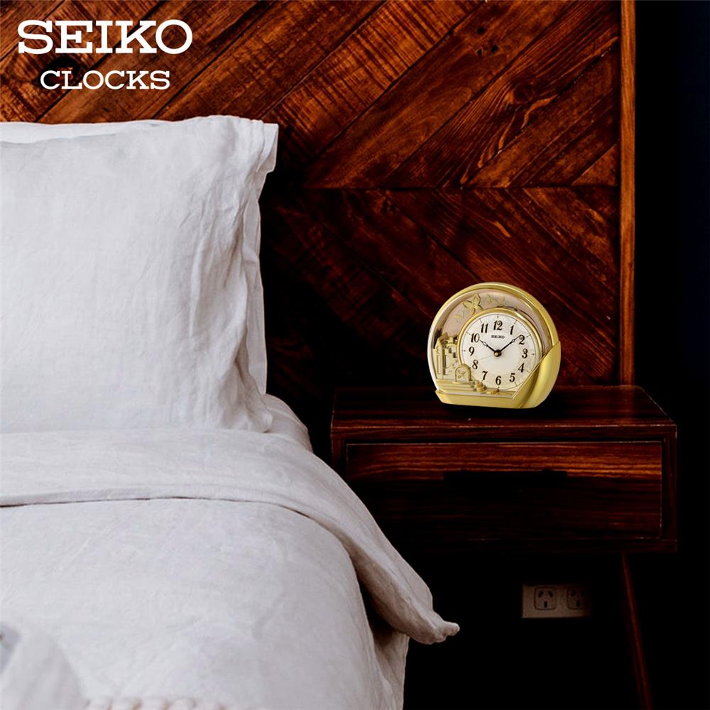 นาฬิกาตั้งโต๊ะ SEIKO CLOCKS QXN232G 7.2X8.3 นิ้ว สีทอง