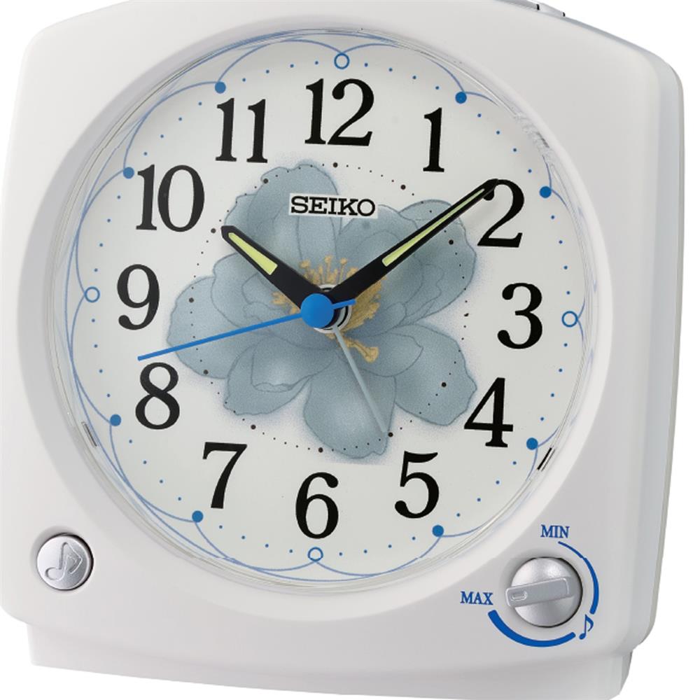 นาฬิกาปลุก SEIKO CLOCKS QHP012W 5.11X4.72 นิ้ว สีขาว