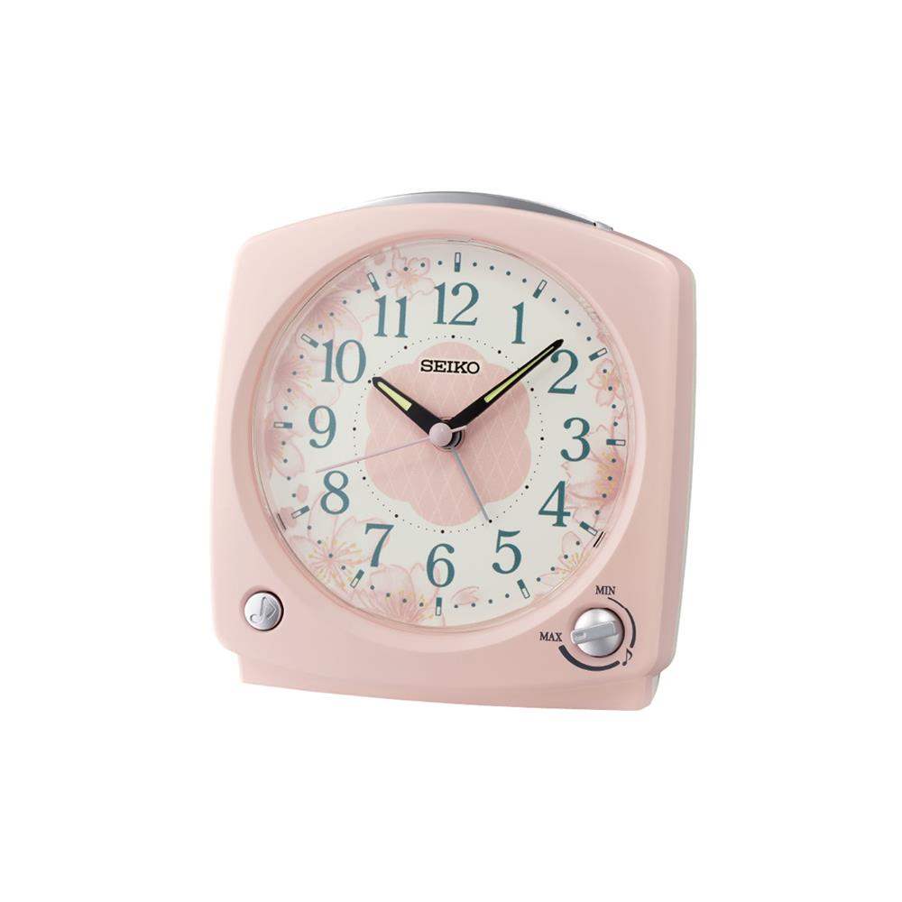 นาฬิกาปลุก SEIKO CLOCKS QHP012P 5.11X4.72 นิ้ว สีชมพู