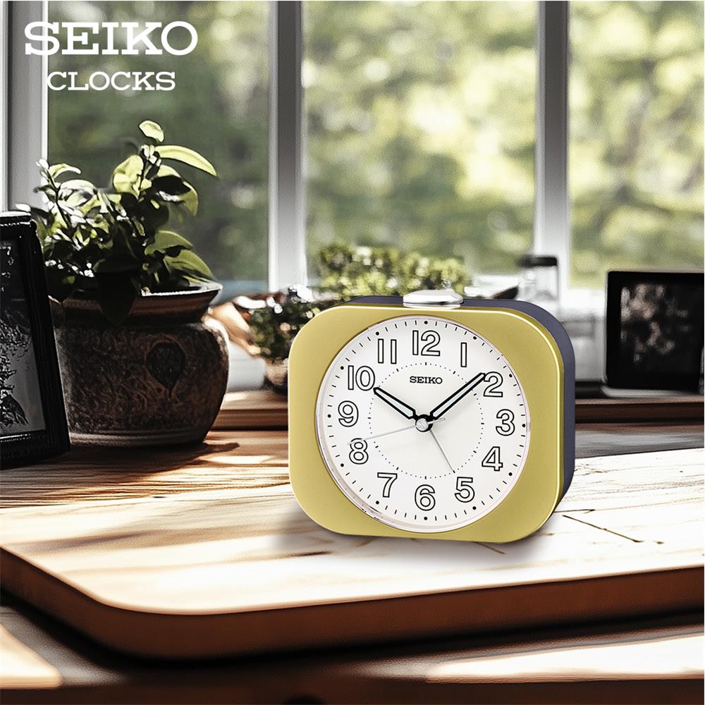 นาฬิกาปลุก SEIKO CLOCKS QHE206G 3.89X5.2 นิ้ว สีทอง