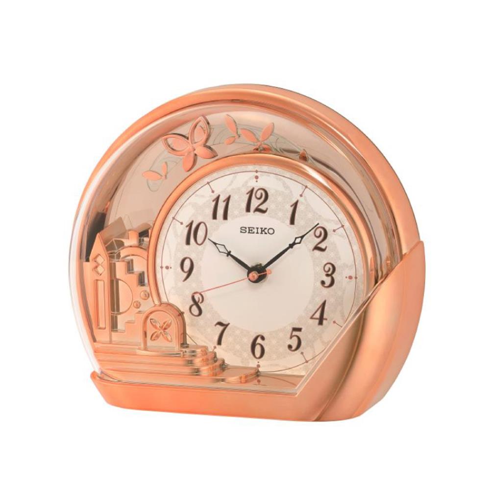 นาฬิกาตั้งโต๊ะ SEIKO CLOCKS QXN232P 7.2X8.3 นิ้ว สีโรสโกลด์