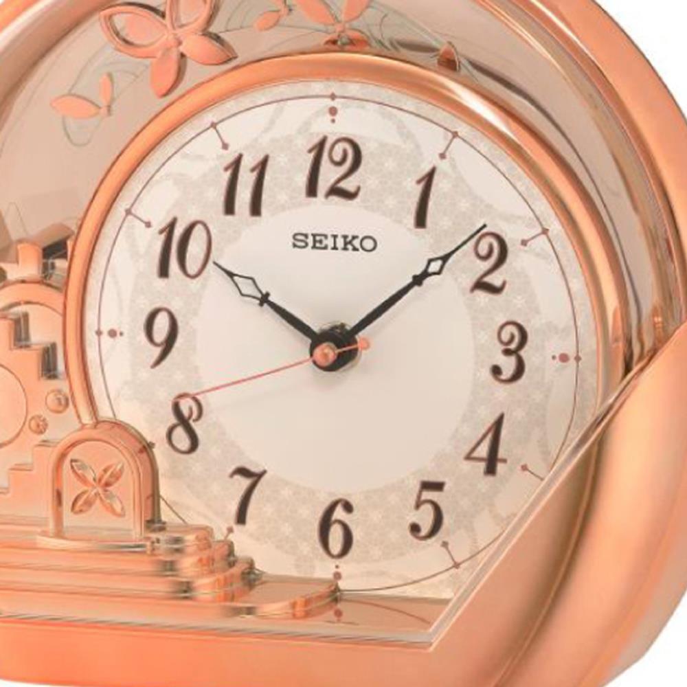 นาฬิกาตั้งโต๊ะ SEIKO CLOCKS QXN232P 7.2X8.3 นิ้ว สีโรสโกลด์