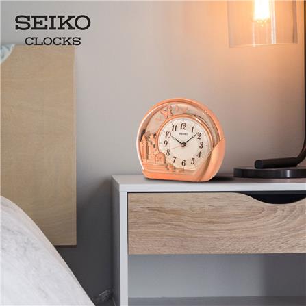 นาฬิกาตั้งโต๊ะ SEIKO CLOCKS QXN232P 7.2X8.3 นิ้ว สีโรสโกลด์_2