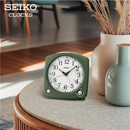 นาฬิกาปลุก SEIKO CLOCKS QHP012M 5.11X4.72 นิ้ว สีเขียว_5
