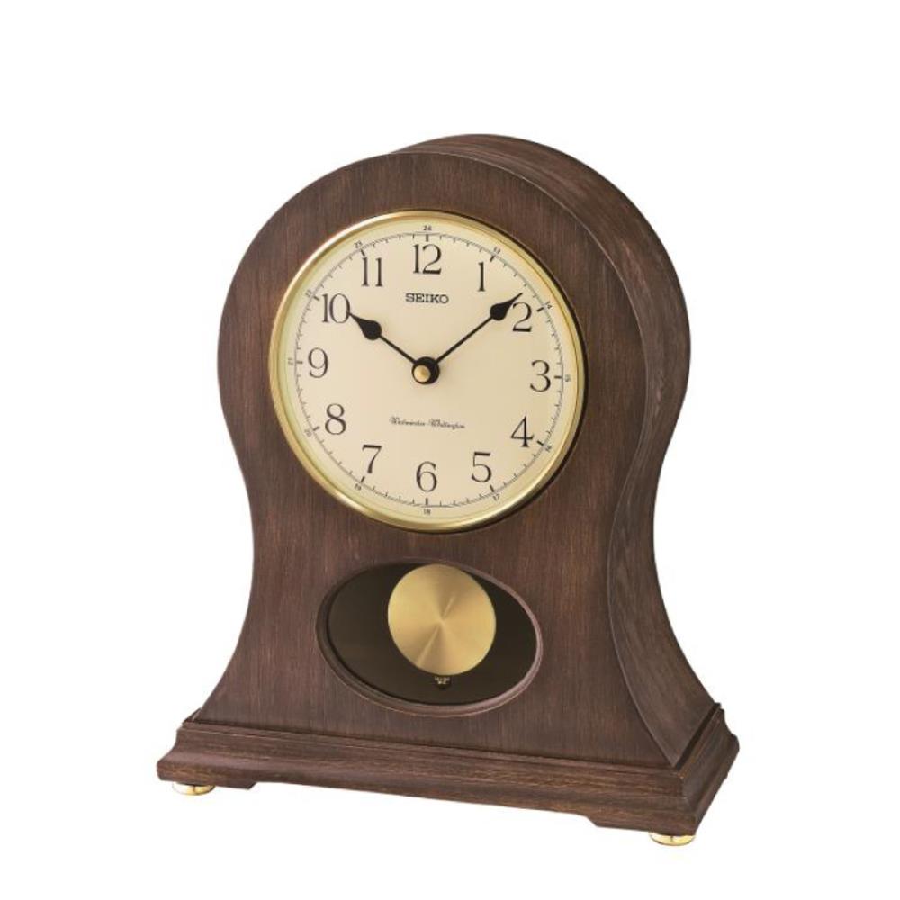 นาฬิกาตั้งโต๊ะ SEIKO CLOCKS QXQ037B 12.2X10.2 นิ้ว สีน้ำตาล