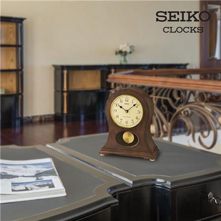 นาฬิกาตั้งโต๊ะ SEIKO CLOCKS QXQ037B 12.2X10.2 นิ้ว สีน้ำตาล_4