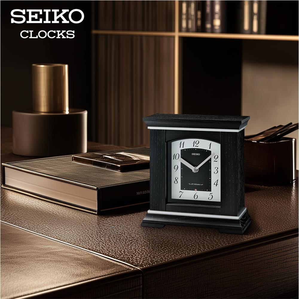นาฬิกาตั้งโต๊ะ SEIKO CLOCKS QXW249K 8.5X7.9 นิ้ว สีดำ