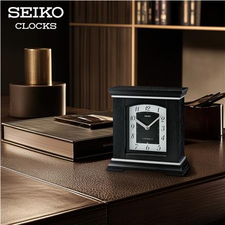 นาฬิกาตั้งโต๊ะ SEIKO CLOCKS QXW249K 8.5X7.9 นิ้ว สีดำ_5