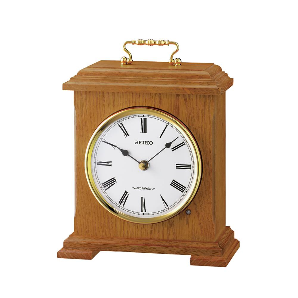 นาฬิกาตั้งโต๊ะ SEIKO CLOCKS QXW252B 9.7X7.6 นิ้ว สีน้ำตาลอ่อน