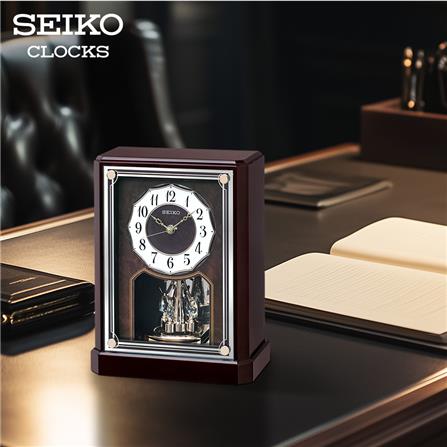 นาฬิกาตั้งโต๊ะ SEIKO CLOCKS QXN233B 11.2X8.7 นิ้ว สีน้ำตาลเข้ม_2