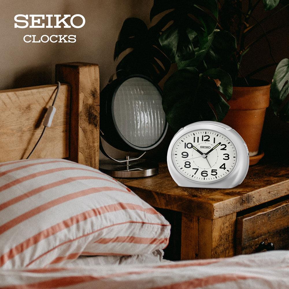 นาฬิกาปลุก SEIKO CLOCKS QHE193S 3.4X4.4 นิ้ว สีเงิน