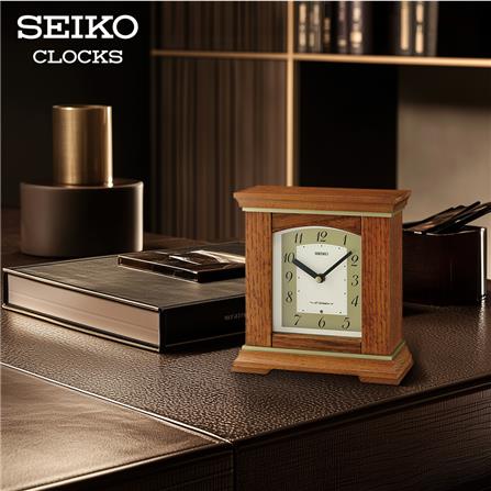 นาฬิกาตั้งโต๊ะ SEIKO CLOCKS QXW249B 8.5X7.9 นิ้ว สีน้ำตาล_5