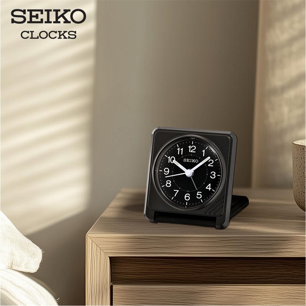 นาฬิกาปลุก SEIKO CLOCKS QHT015K 3.07X2.8 นิ้ว สีดำ