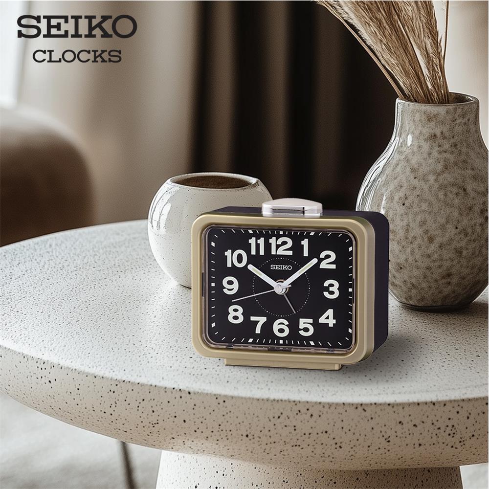 นาฬิกาปลุก SEIKO CLOCKS QHK062G 3.38X4.29 นิ้ว สีทอง