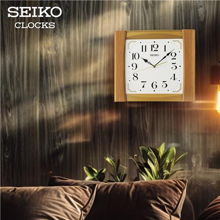 นาฬิกาแขวน SEIKO CLOCKS QXA827B 12.6X14.4 นิ้ว สีน้ำตาลอ่อน_4
