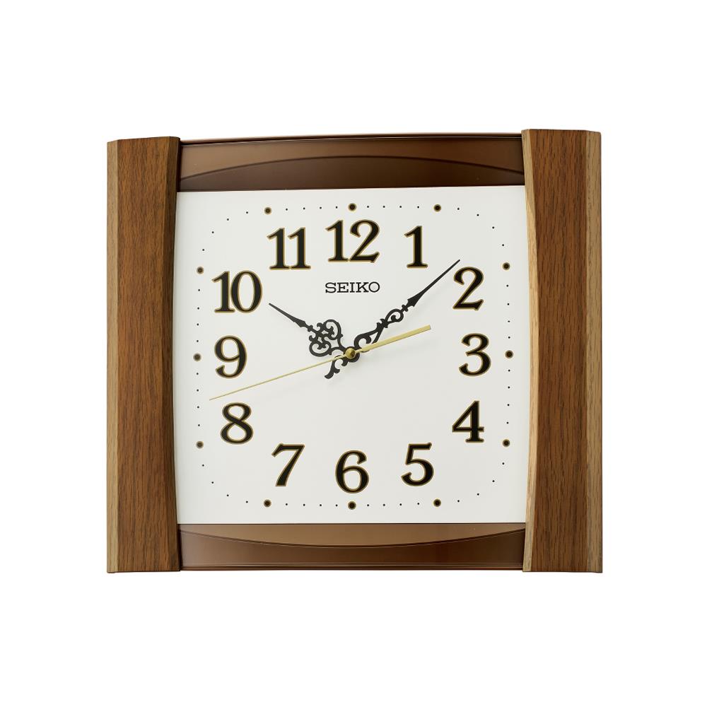 นาฬิกาแขวน SEIKO CLOCKS QXA827Z 12.6X14.4 นิ้ว สีน้ำตาลเข้ม