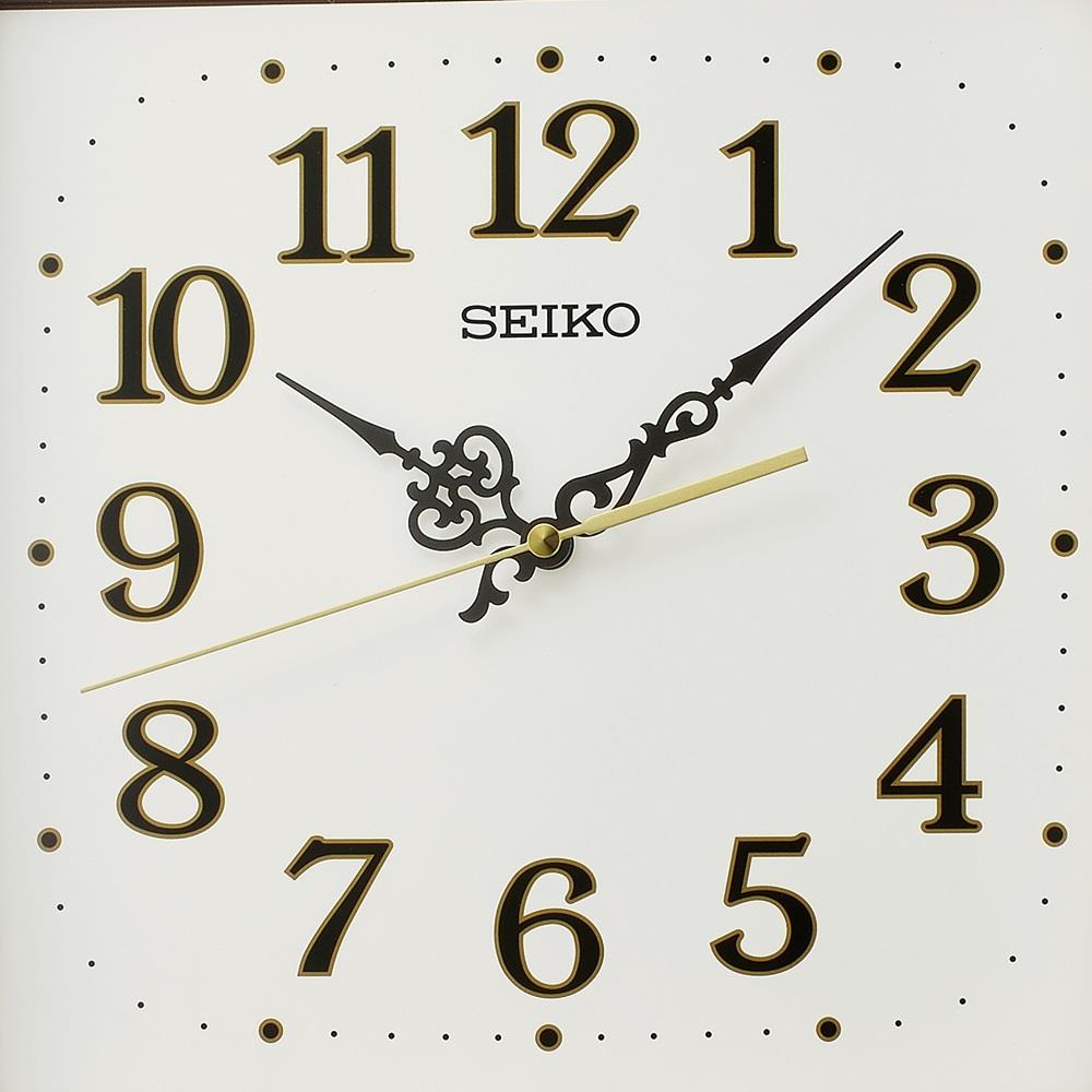 นาฬิกาแขวน SEIKO CLOCKS QXA827Z 12.6X14.4 นิ้ว สีน้ำตาลเข้ม