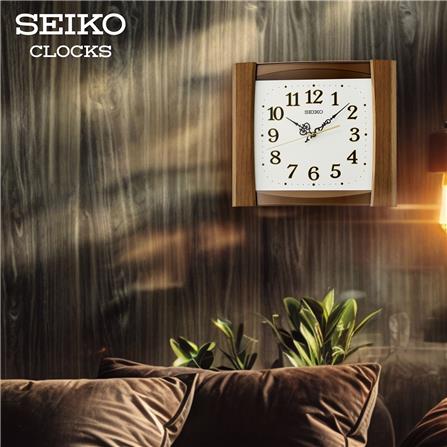 นาฬิกาแขวน SEIKO CLOCKS QXA827Z 12.6X14.4 นิ้ว สีน้ำตาลเข้ม_4