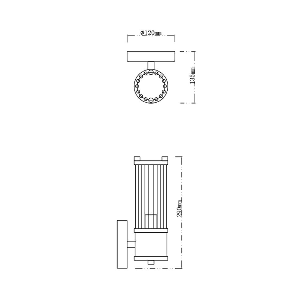 ไฟกิ่งภายใน CARINI MB24019 สีขาวใส/ทอง 1 หัว