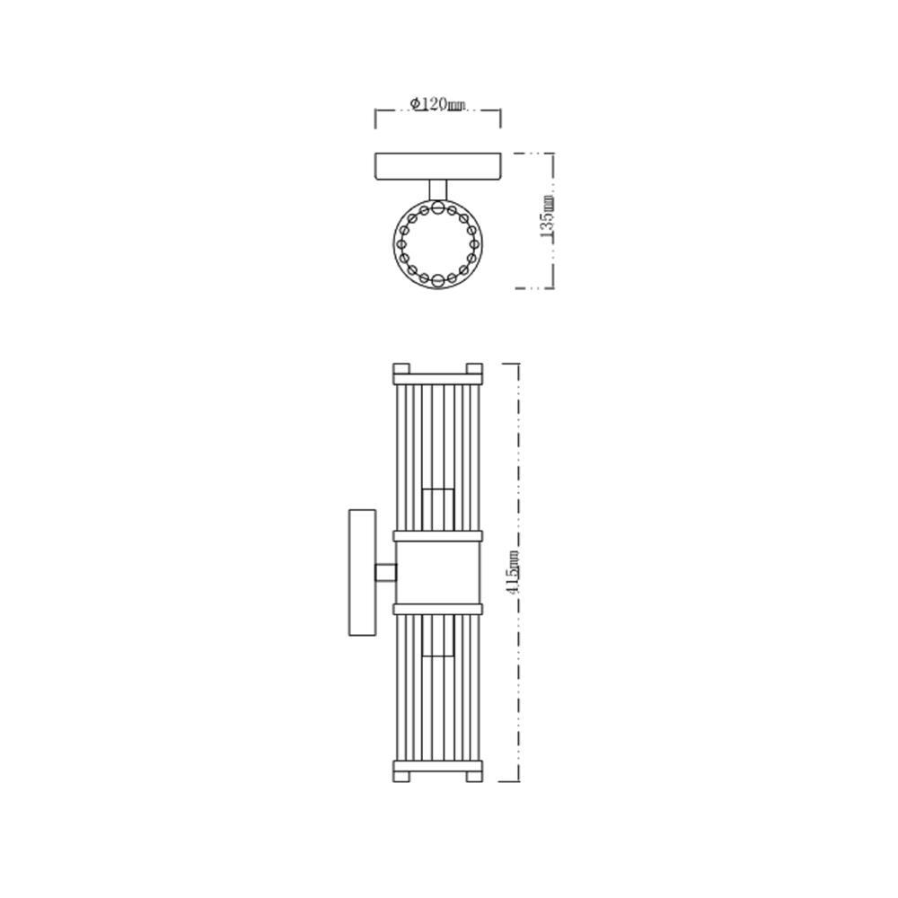 ไฟกิ่งภายใน CARINI MB24020 สีขาวใส/ทอง 2 หัว