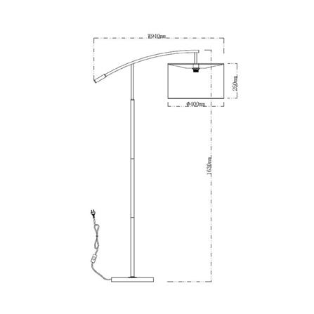ไฟตั้งพื้น CARINI ML5250CH สีดำ/เงิน/ขาว 1 หัว_6