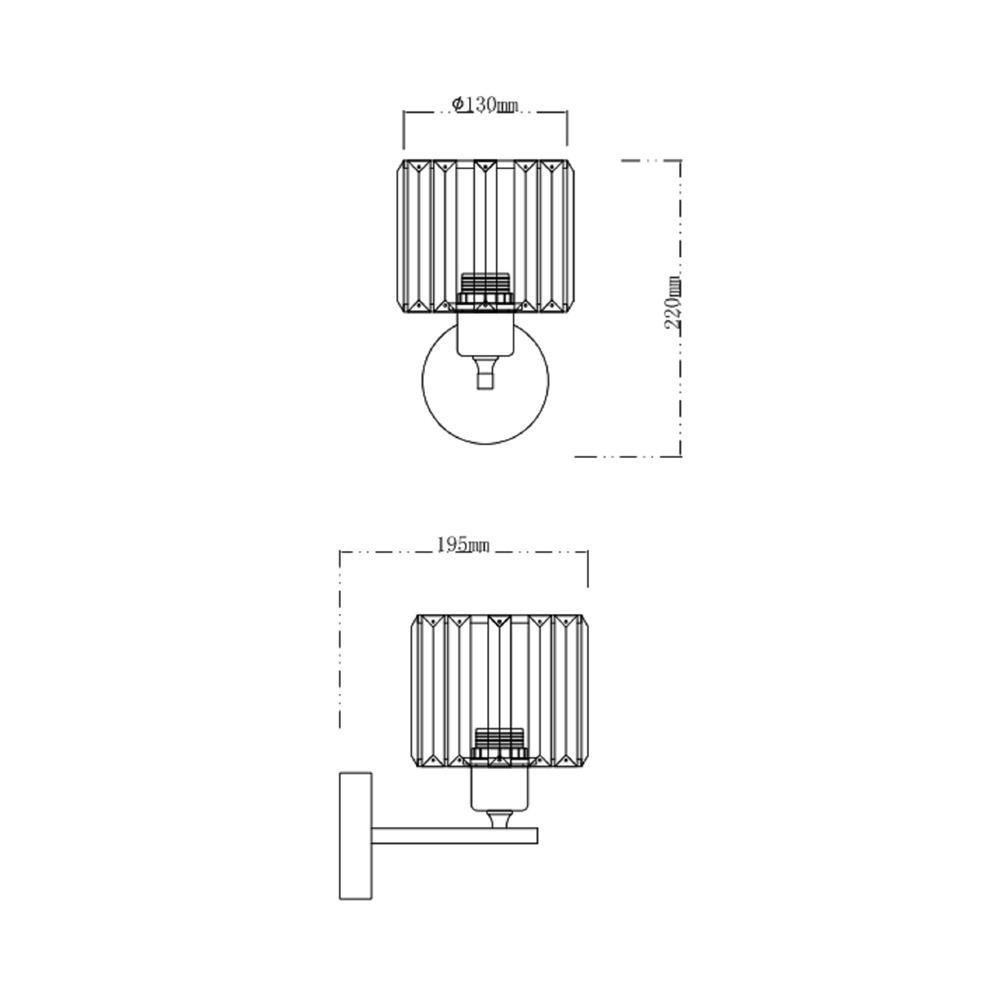 ไฟกิ่งภายใน CARINI MB24023 สีขาวใส/ทอง 1 หัว