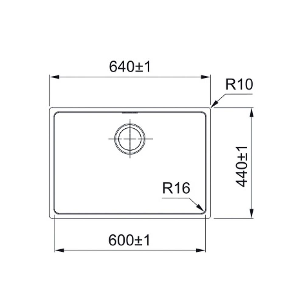 ซิงค์ฝัง 1 หลุม FRANKE FEX210-60 สีเงิน 64 ซม.