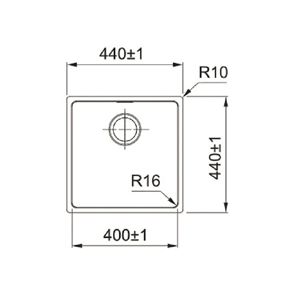 ซิงค์ฝัง 1 หลุม FRANKE FEX210-40 สีเงิน 44 ซม.