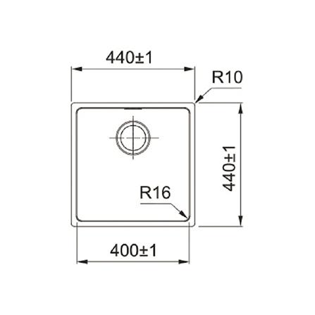 ซิงค์ฝัง 1 หลุม FRANKE FEX210-40 สีเงิน 44 ซม._1