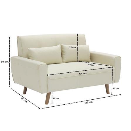 โซฟา 2 ที่นั่ง LOOMS CANBILY 19232619 สีครีม_9