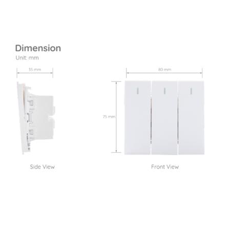 สวิตซ์ 1 ทาง 3 ช่อง SIZE L SIMON 52S-031L-WH สีขาว_2