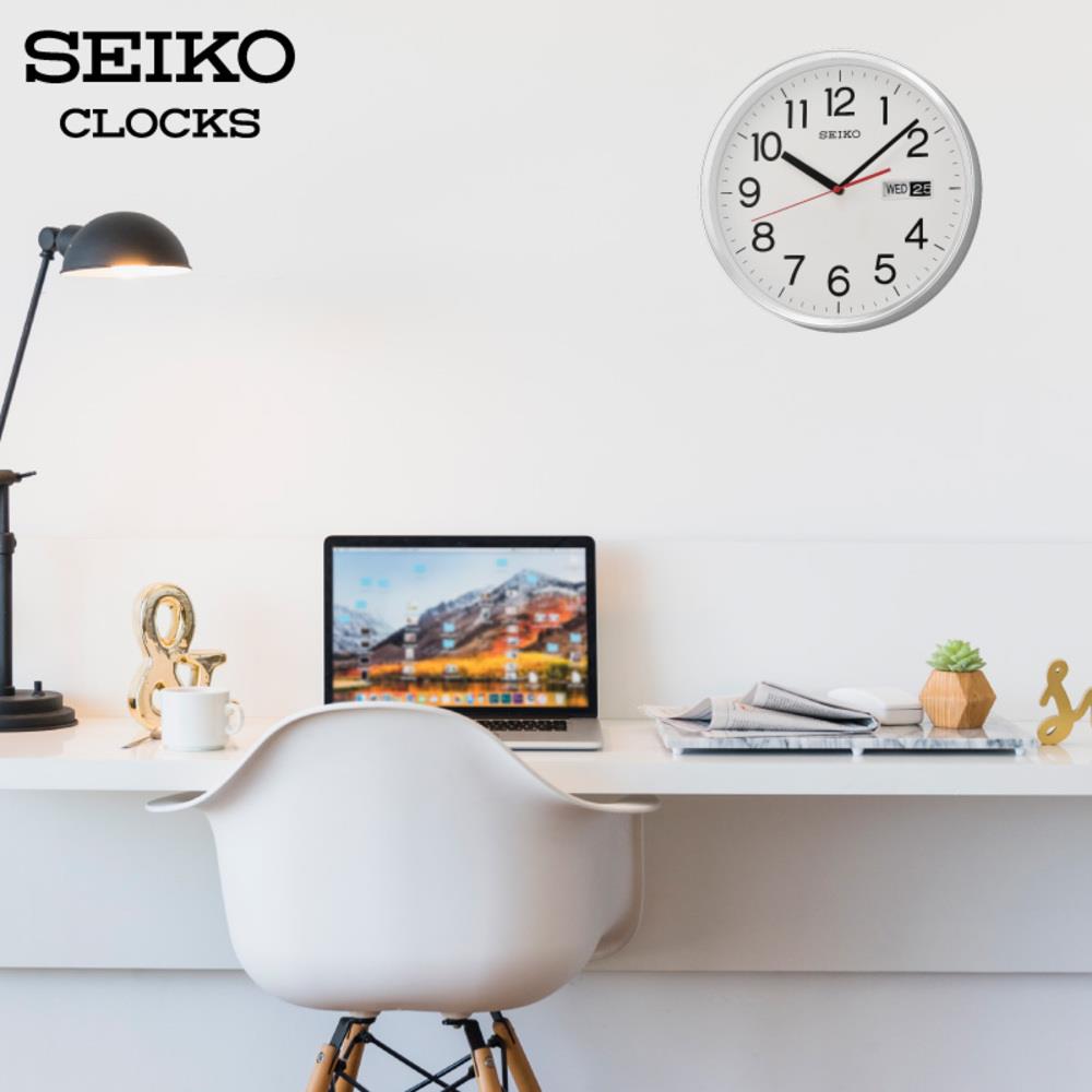 นาฬิกาแขวน SEIKO CLOCKS QXF104S 11.9 นิ้ว สีเงิน