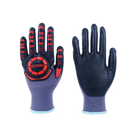 ถุงมือถักเคลือบไมโครโฟมไนไตร MICROTEX HI-GRIP FREE SIZE สีดำ/เทา (แพ็ก 1 คู่)_0