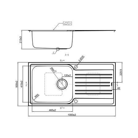 ซิงค์ฝัง 1 หลุม 1 ที่พัก TEKA TG 100 1B1D SS เงิน_3