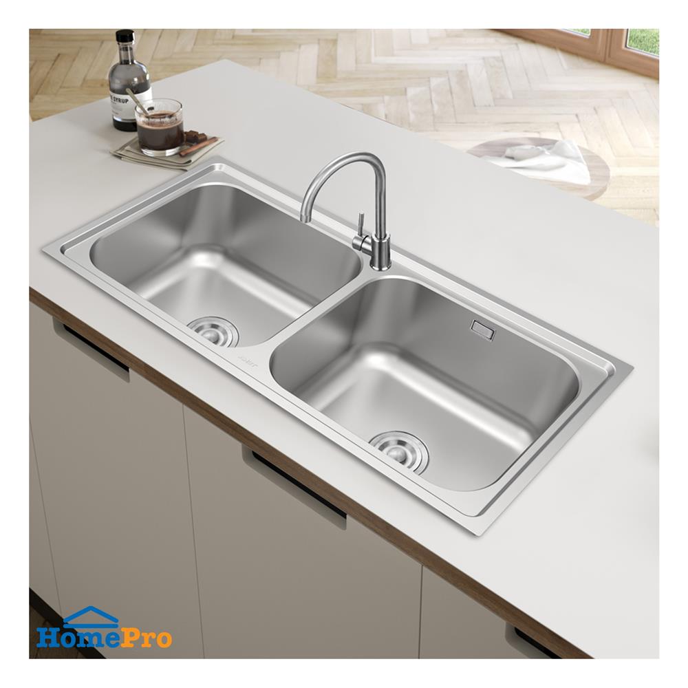 ซิงค์ฝัง 2 หลุม TEKA TG 100 2B OVF PAL สีเงิน