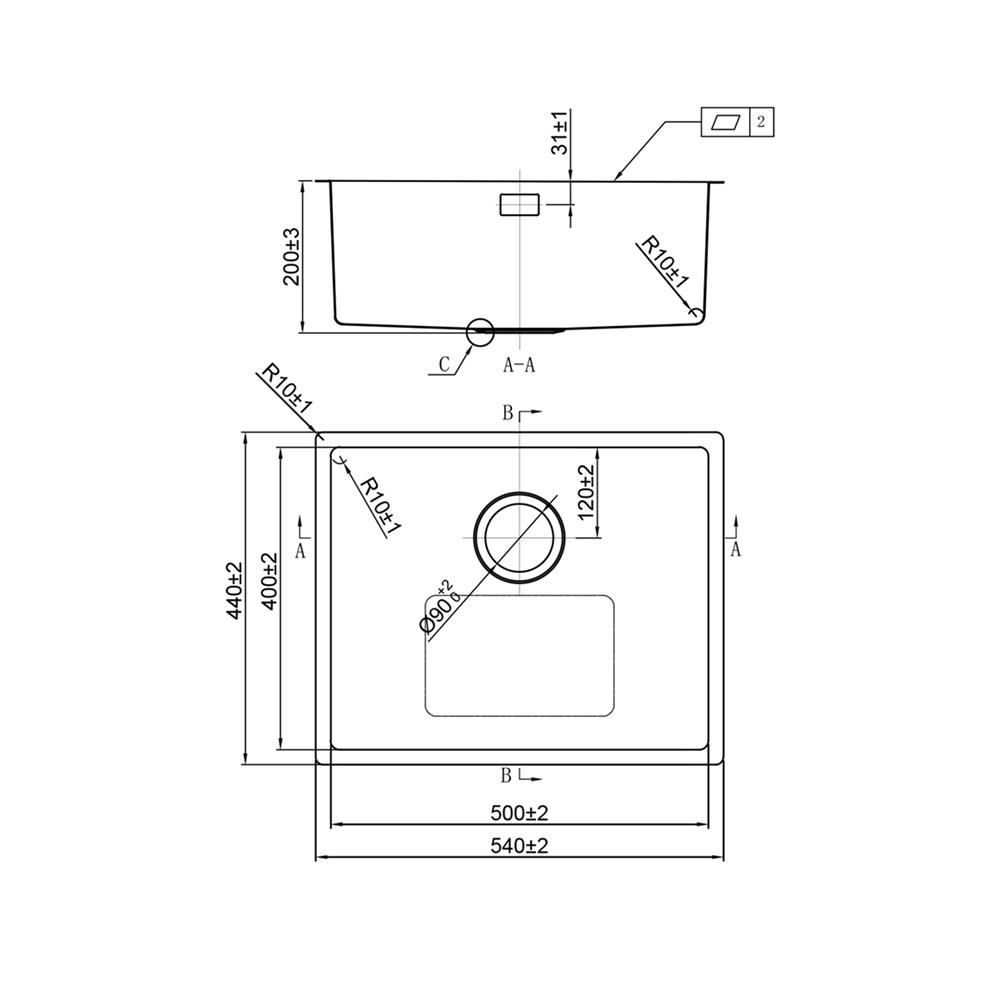 ซิงค์ฝัง 1 หลุม TEKA BX R10 50.40 BW SV U 54 ซม.