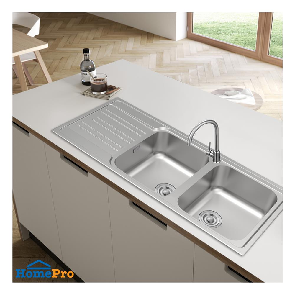 ซิงค์ฝัง 2 หลุม 1 ที่พัก TEKA TG 120 2B1D สีเงิน