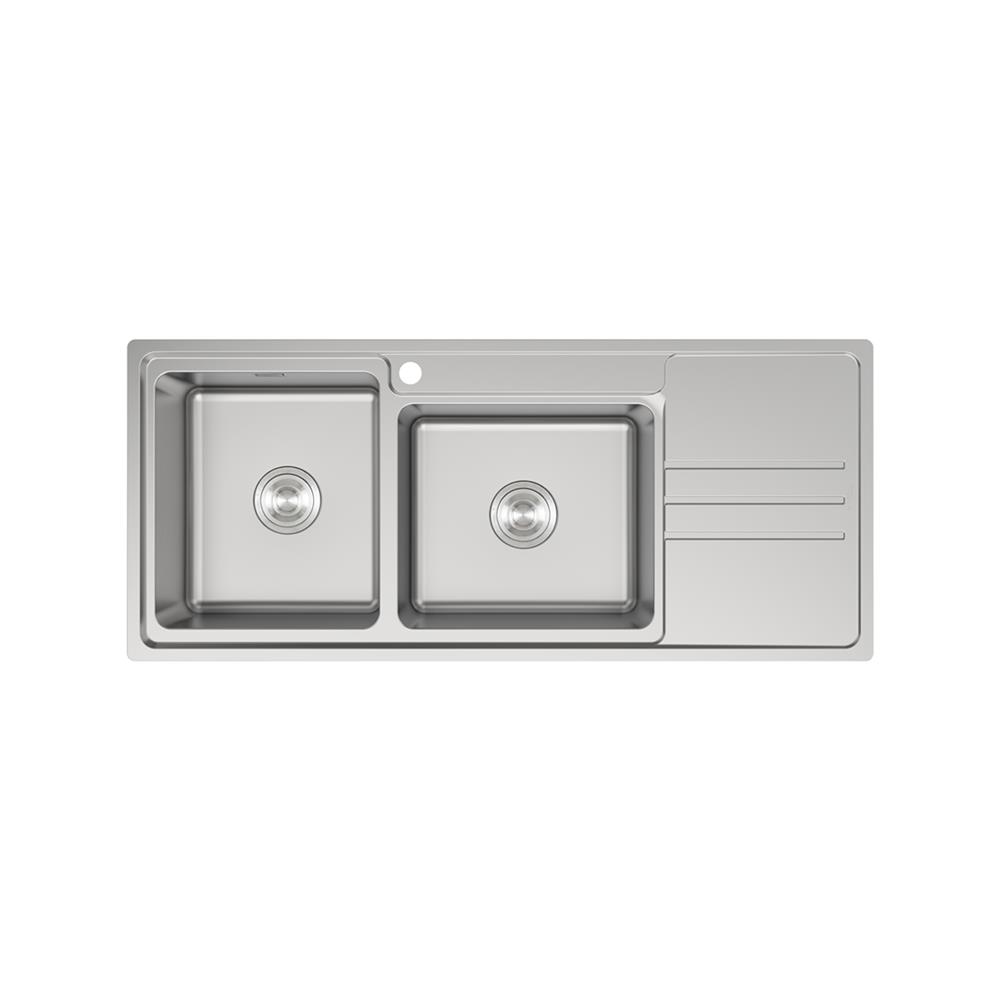 ซิงค์ฝัง 2 หลุม 1 ที่พัก TEKA TT 120 2B1D สีเงิน