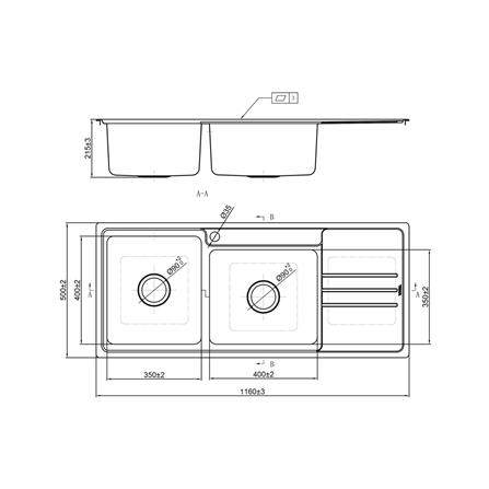 ซิงค์ฝัง 2 หลุม 1 ที่พัก TEKA TT 120 2B1D สีเงิน_3
