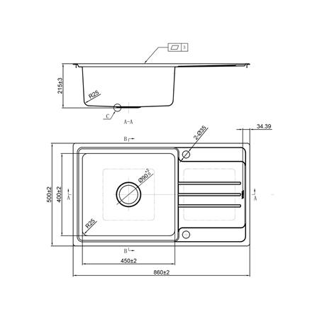 ซิงค์ฝัง 1 หลุม 1 ที่พัก TEKA TT 86 1B1D สีเงิน_3