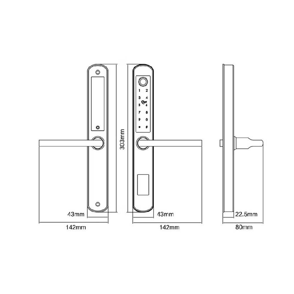 กลอนดิจิตอล VECO LB210F-SD สีดำ