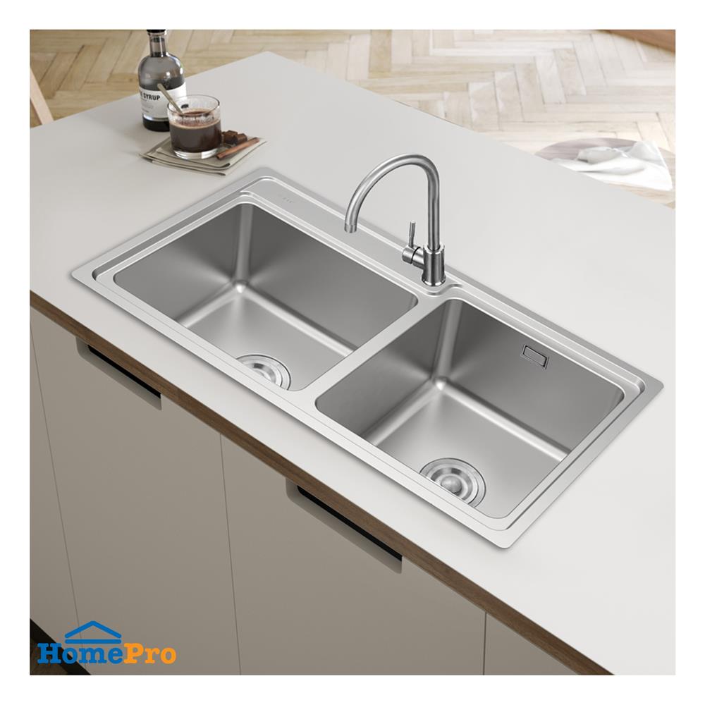 ซิงค์ฝัง 2 หลุม TEKA TT 86 2B สีเงิน