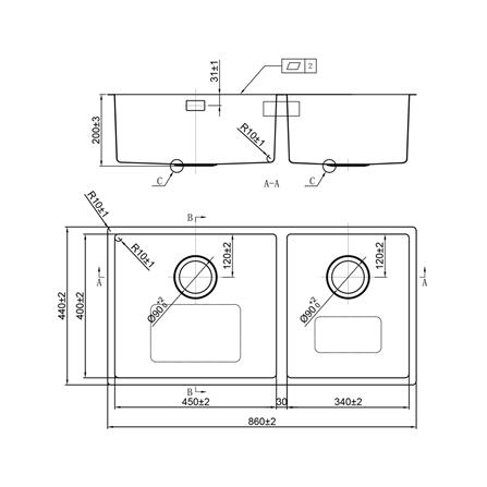 ซิงค์ฝัง 2 หลุม TEKA BX R10 860 BW SV U 86 ซม._3