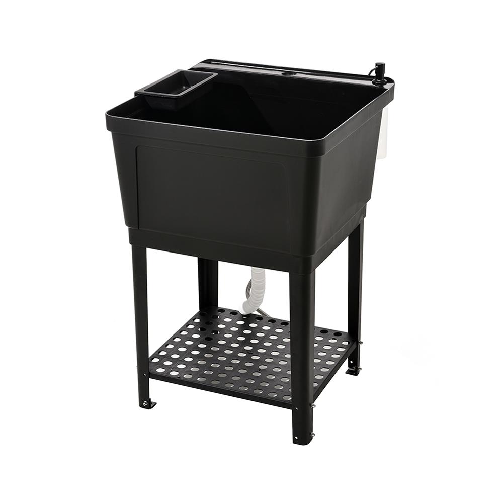 ซิงค์ขาตั้งพลาสติก 1 หลุม INFO BB6161 สีดำ