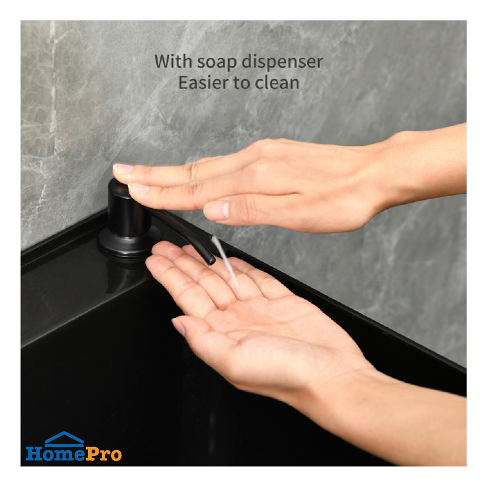 ซิงค์ขาตั้งพลาสติก 1 หลุม INFO BB6161 สีดำ