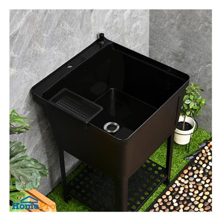 ซิงค์ขาตั้งพลาสติก 1 หลุม INFO BB6161 สีดำ_6